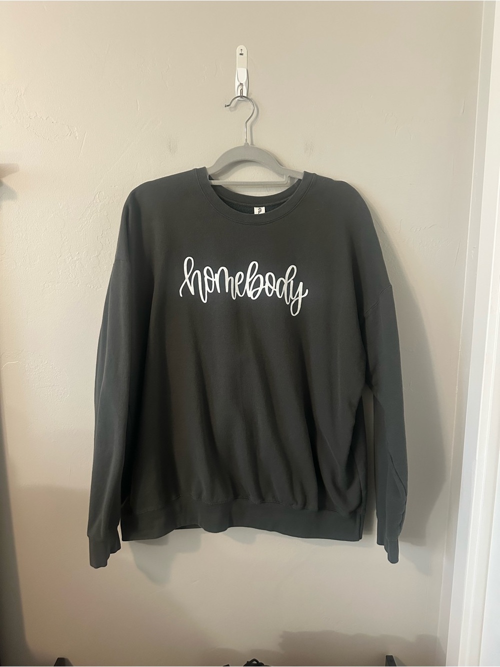 Tultex Black Crewneck Sweatshirt with White Script